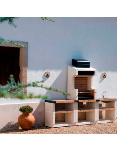 Cocina de exterior DURANGO PLUS SIDE STAND, Fregadero y grifo, Brasero Tuozi - 1 2